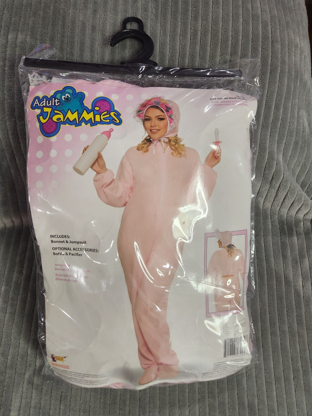 Adult Jammies Pink Baby Onesie Costume One Size